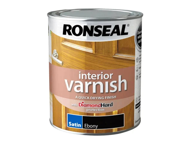 Interior Varnish Quick Dry Satin Ebony 750ml, Ronseal