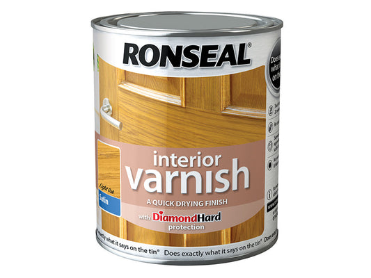 Interior Varnish Quick Dry Satin Light Oak 750ml, Ronseal