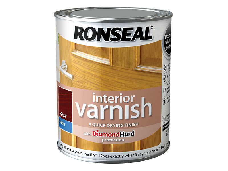 Interior Varnish Quick Dry Satin Teak 250ml, Ronseal