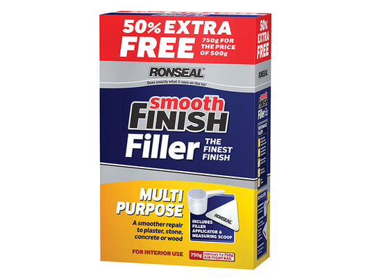 Smooth Finish Multipurpose Wall Powder Filler 500g + 50%, Ronseal