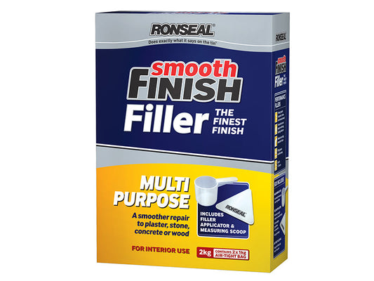 Smooth Finish Multipurpose Wall Powder Filler 2kg, Ronseal