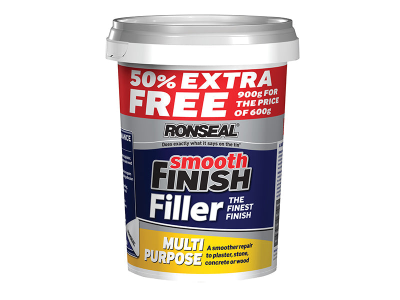 Smooth Finish Multipurpose Wall Filler Ready Mixed 600g +50%, Ronseal