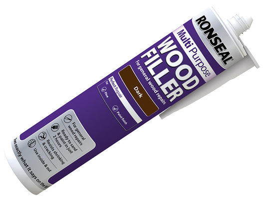 Multipurpose Wood Filler Cartridge Dark 310ml, Ronseal