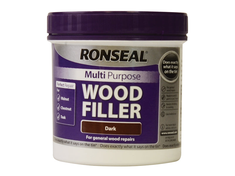 Multipurpose Wood Filler Tub Dark 465g, Ronseal