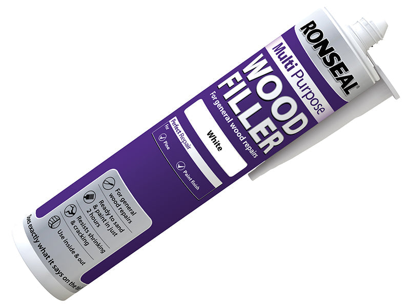 Multipurpose Wood Filler Cartridge White 310ml, Ronseal