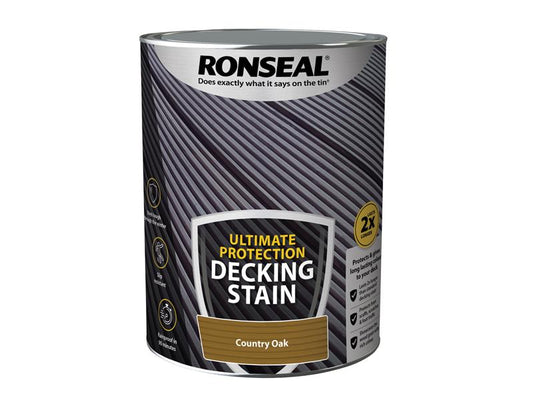 Ultimate Protection Decking Stain Country Oak 5 litre, Ronseal