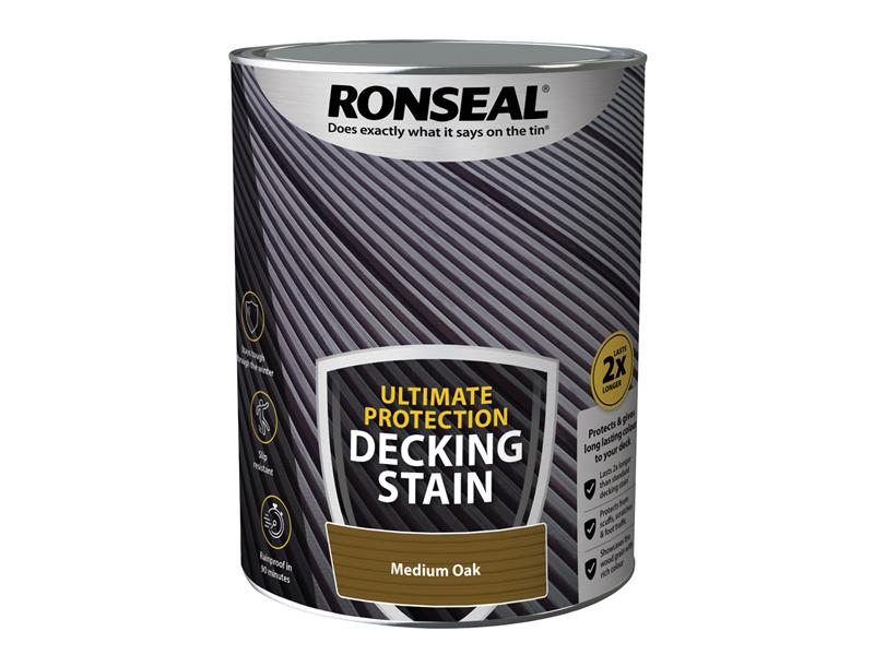 Ultimate Protection Decking Stain Medium Oak 5 litre, Ronseal