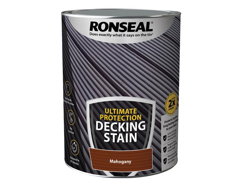 Ultimate Protection Decking Stain Rich Mahogany 5 litre, Ronseal