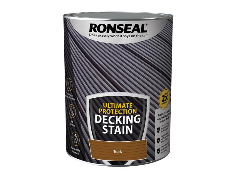 Ultimate Protection Decking Stain Rich Teak 5 litre, Ronseal