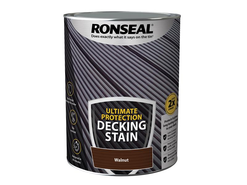 Ultimate Protection Decking Stain Walnut 5 litre, Ronseal