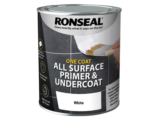 One Coat All Surface Primer & Undercoat Interior White 750ml, Ronseal