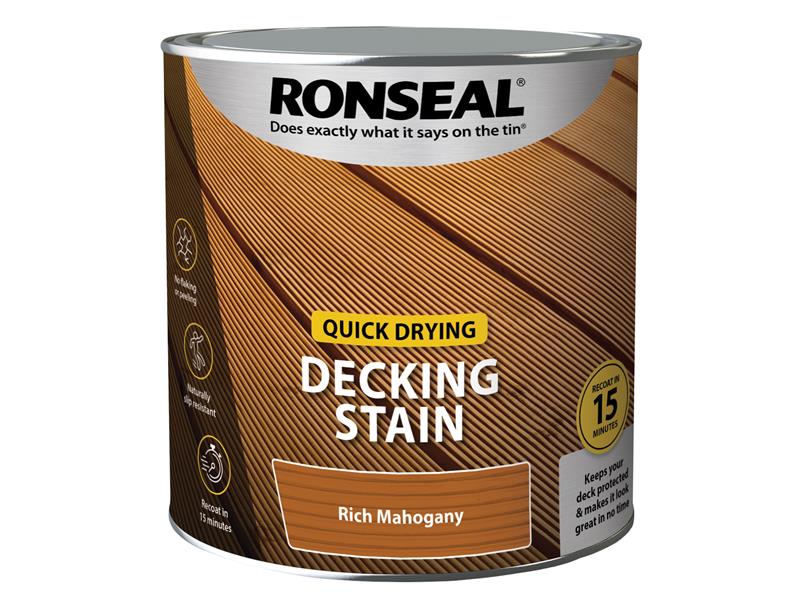 Quick Drying Decking Stain Rich Mahogany 2.5 litre, Ronseal