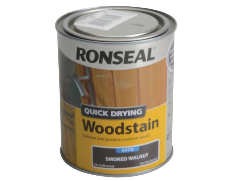 Quick Drying Woodstain Satin Smoked Walnut 750ml, Ronseal