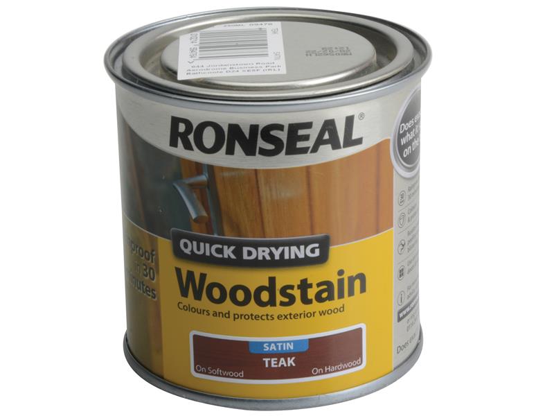 Ronseal- Quick Drying Woodstain Satin Teak 250ml | Morgans Ltd ...