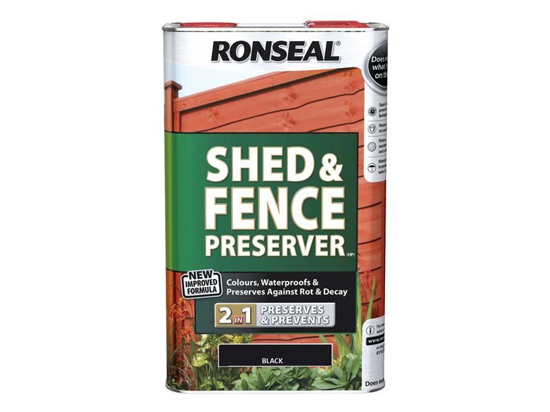 Shed & Fence Preserver Black 5 litre, Ronseal