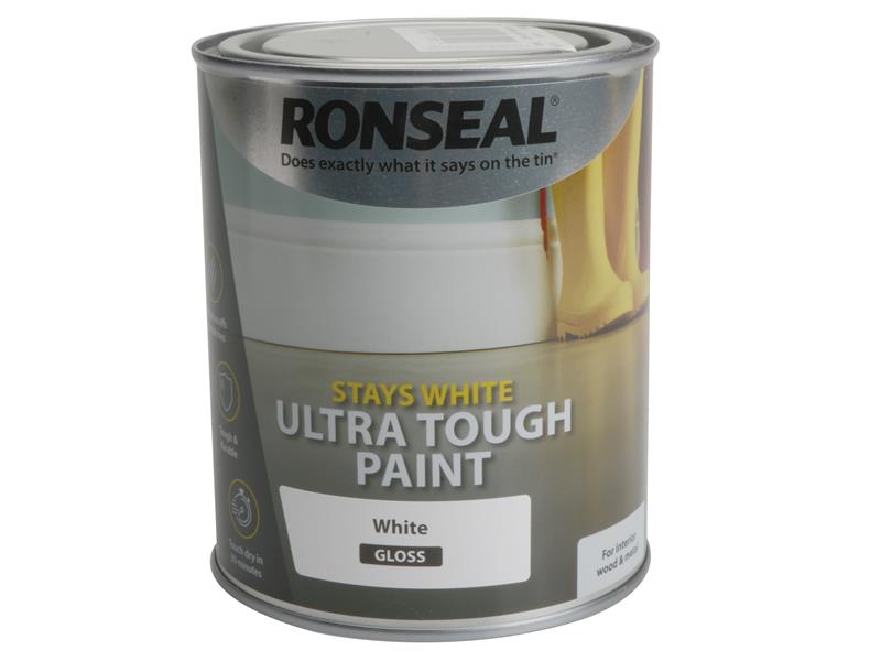 Stays White Ultra Tough Paint Gloss White 750ml, Ronseal