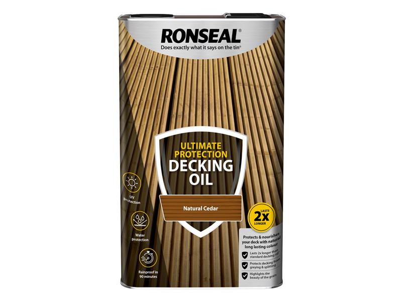 Ultimate Protection Decking Oil Natural Cedar 5 litre, Ronseal