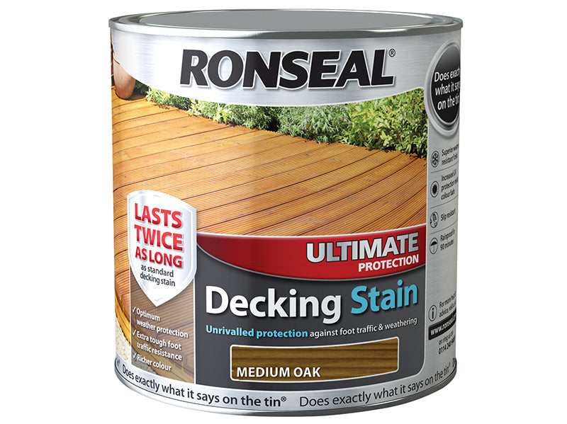 Ultimate Protection Decking Stain Medium Oak 2.5 litre, Ronseal