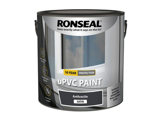 uPVC Paint Anthracite Satin 2.5 litre, Ronseal