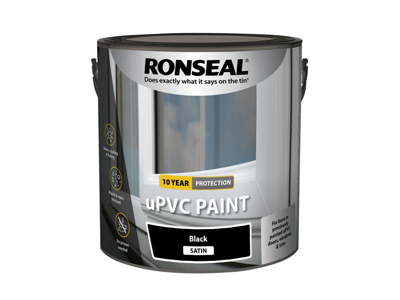 uPVC Paint Black Satin 2.5 litre, Ronseal