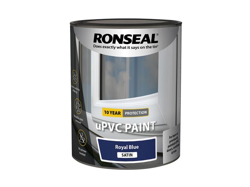 uPVC Paint Royal Blue Satin 750ml, Ronseal