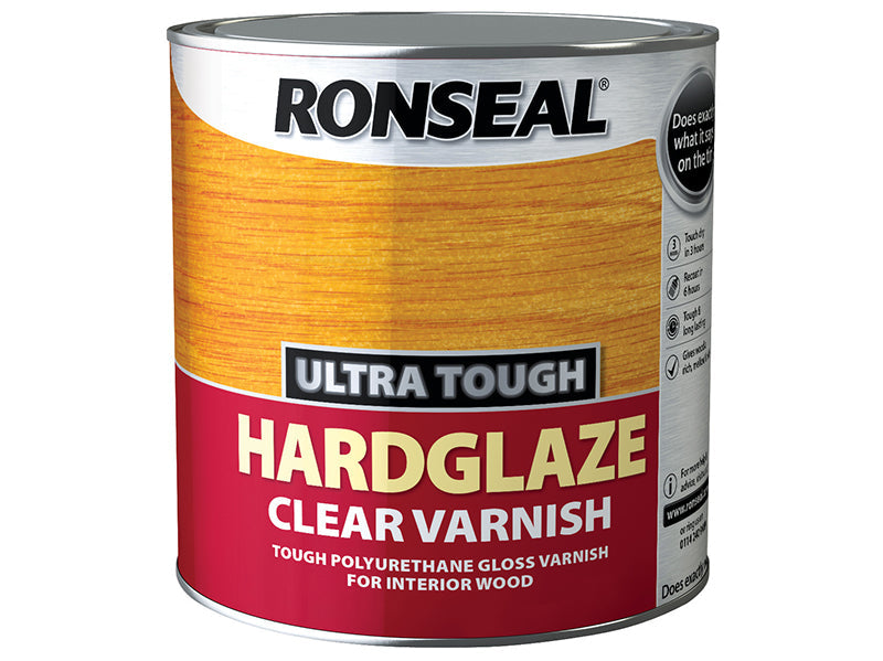 Ultra Tough Hardglaze Internal Clear Gloss Varnish 2.5 litre, Ronseal