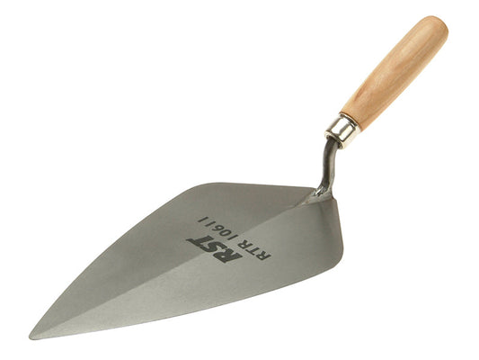 London Pattern Brick Trowel Wooden Handle 10in, R.S.T.