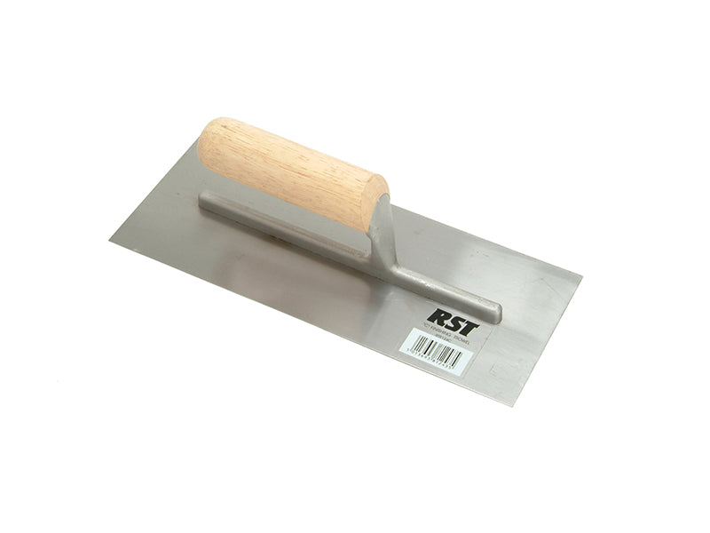 Plasterer's Finishing Trowel Straight Wooden Handle 11 x 4.1/2in, R.S.T.