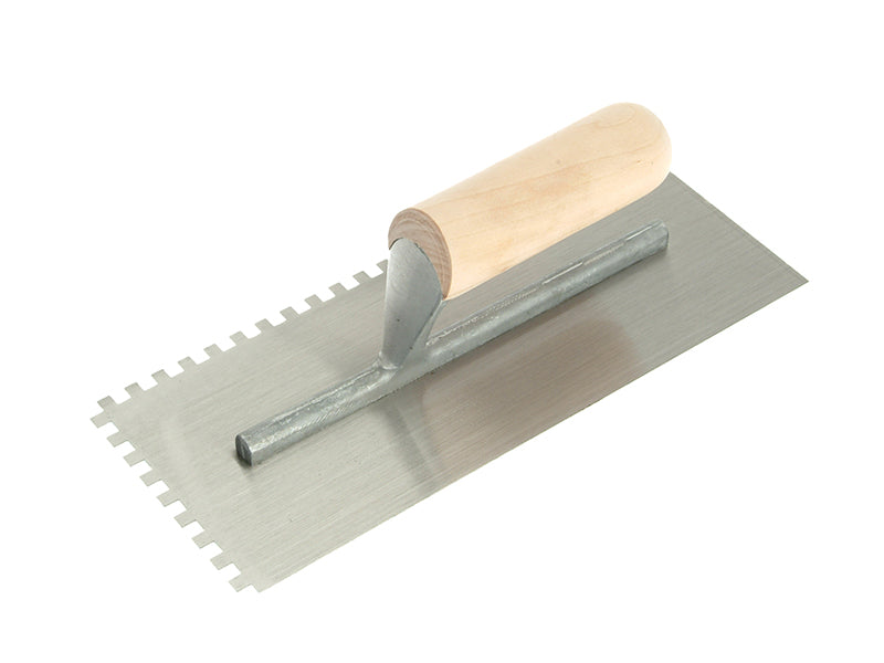 Notched Trowel 6mm Square Notches Wooden Handle 11 x 4.1/2in, R.S.T.