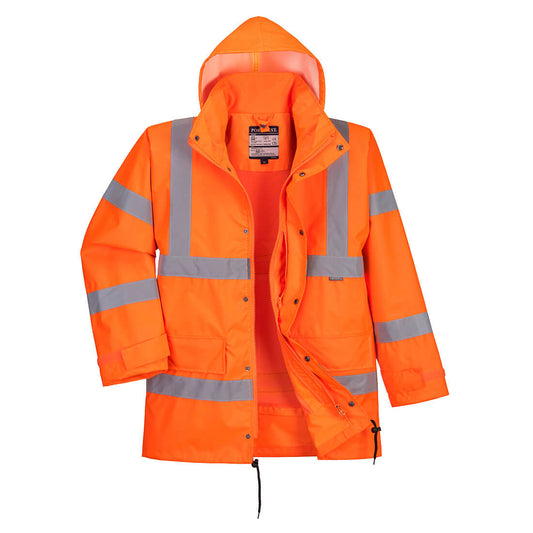 Hi-Vis Breathable Interactive Rain Traffic Jacket, Morgans PW