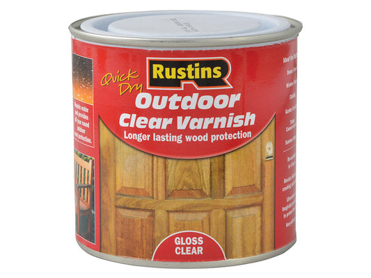 Exterior Varnish Clear Gloss 250ml, Rustins