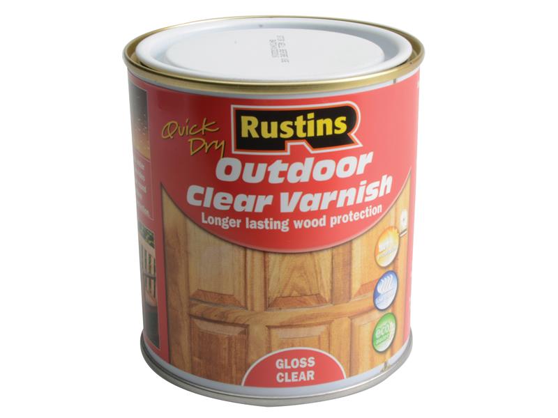 Exterior Varnish Clear Gloss 500ml, Rustins