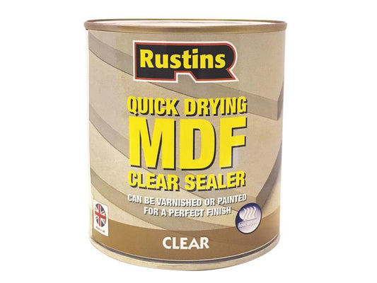 Quick Drying MDF Sealer Clear 500ml, Rustins