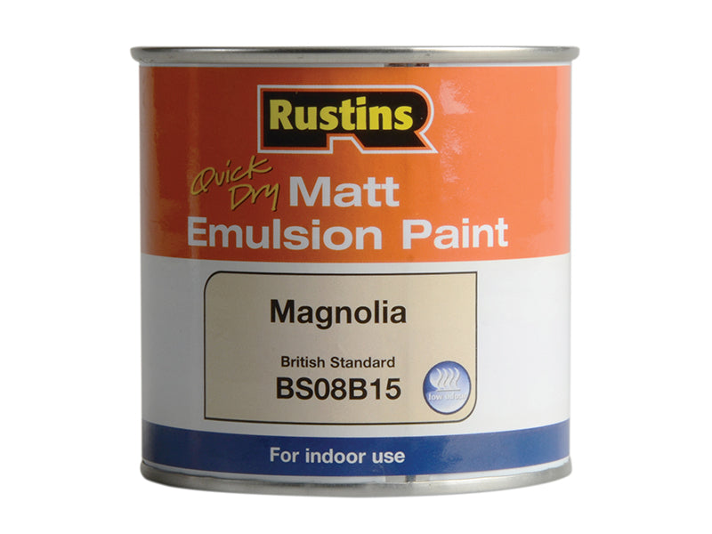 Quick Dry Matt Emulsion Paint Magnolia 250ml, Rustins