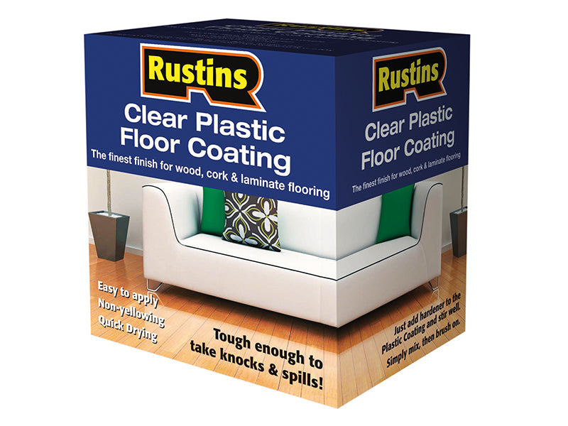 Clear Plastic Floor Coating Kit Satin 4 litre, Rustins