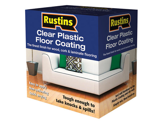 Clear Plastic Floor Coating Kit Gloss 4 litre, Rustins