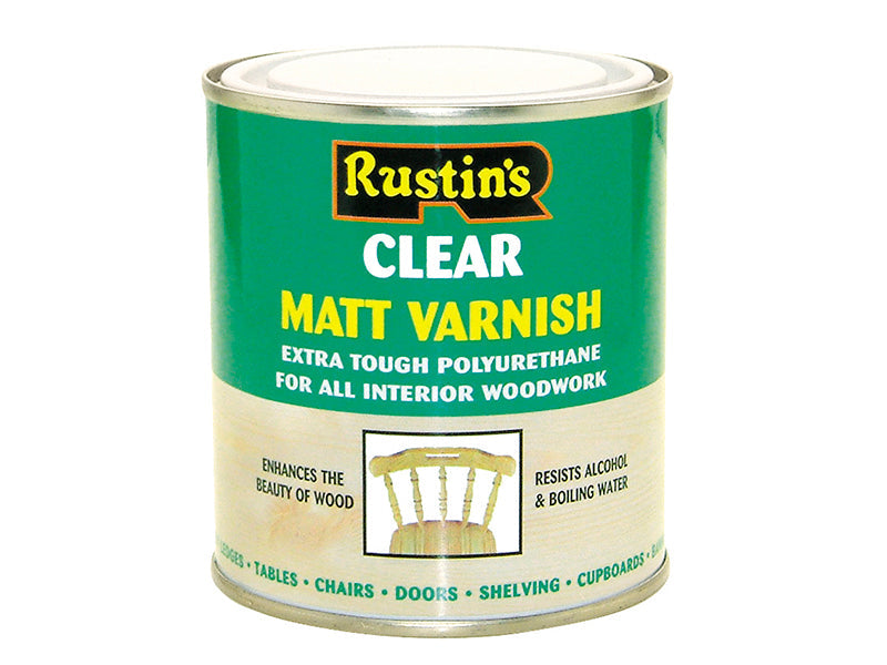 Polyurethane Varnish Matt Clear 500ml, Rustins