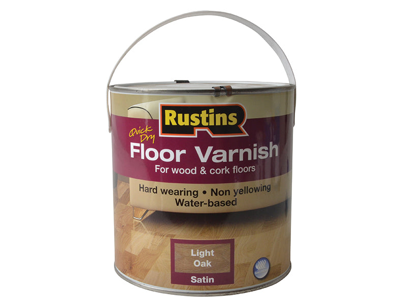 Quick Dry Coloured Floor Varnish Light Oak 2.5 litre, Rustins