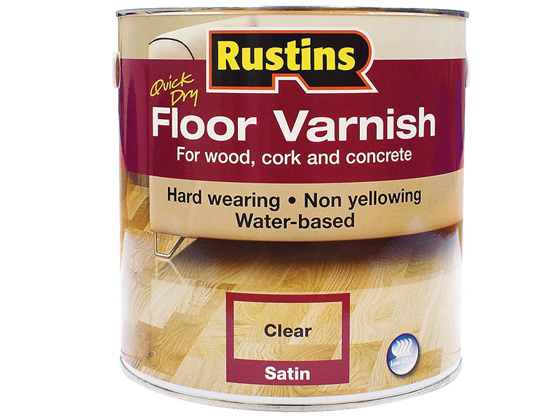 Quick Dry Floor Varnish Satin 2.5 litre, Rustins