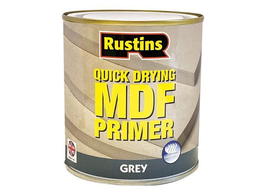 Quick Drying MDF Primer Grey 250ml, Rustins