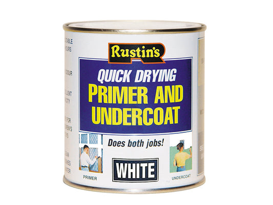 Quick Dry Primer & Undercoat White 1 litre, Rustins