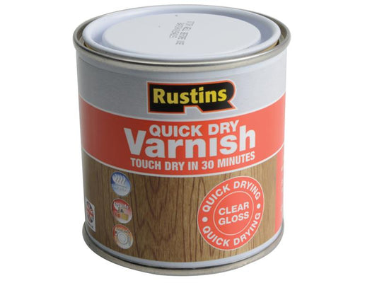 Quick Dry Varnish Gloss Clear 250ml, Rustins