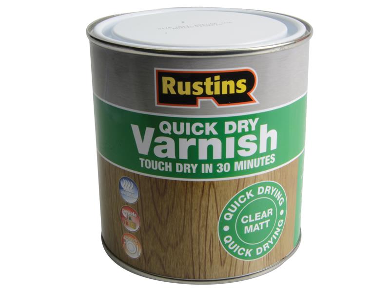 Quick Dry Varnish Matt Clear 1 litre, Rustins