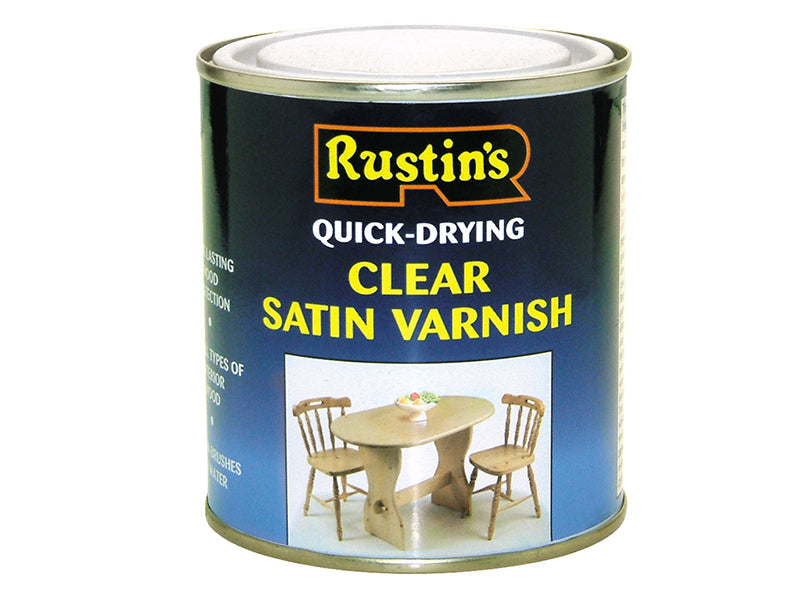 Quick Dry Varnish Satin Clear 1 litre, Rustins