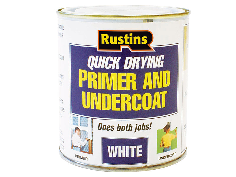 Quick Dry Primer & Undercoat White 250ml, Rustins