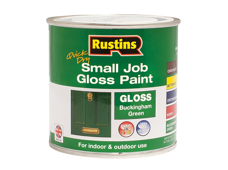 Quick Dry Small Job Gloss Paint Buckingham Green 250ml, Rustins