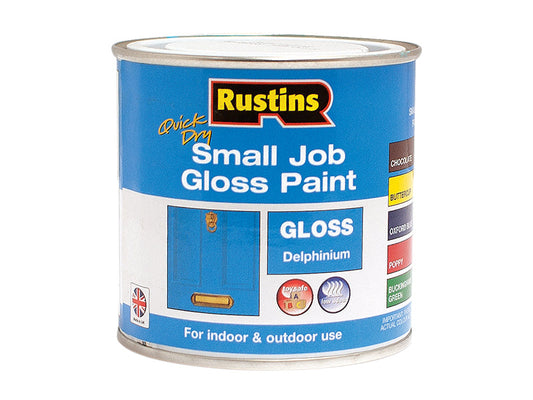 Quick Dry Small Job Gloss Paint Delphinium 250ml, Rustins