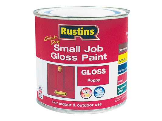 Quick Dry Small Job Gloss Paint Poppy 250ml, Rustins