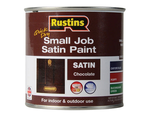 Quick Dry Small Job Satin Paint Chocolate 250ml, Rustins