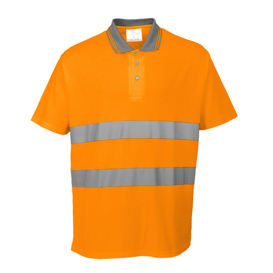 Hi-Vis Cotton Comfort Polo Shirt S/S, Morgans PW